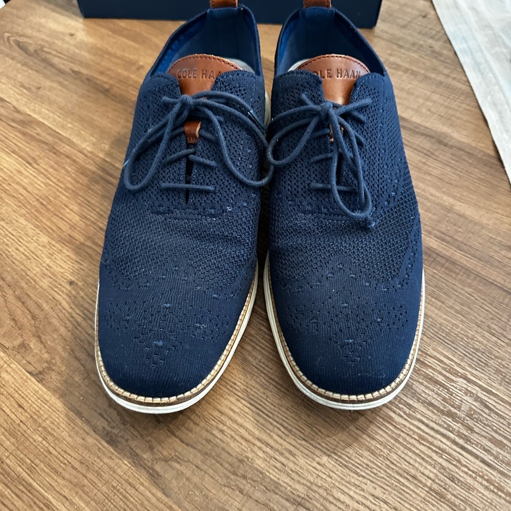 Cole Haan Men's Navy Knit Oxford Shoes